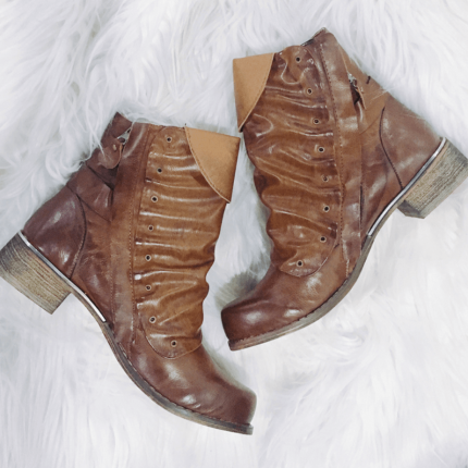 Leather Flat Ankle Winter Boots - MaviGadget