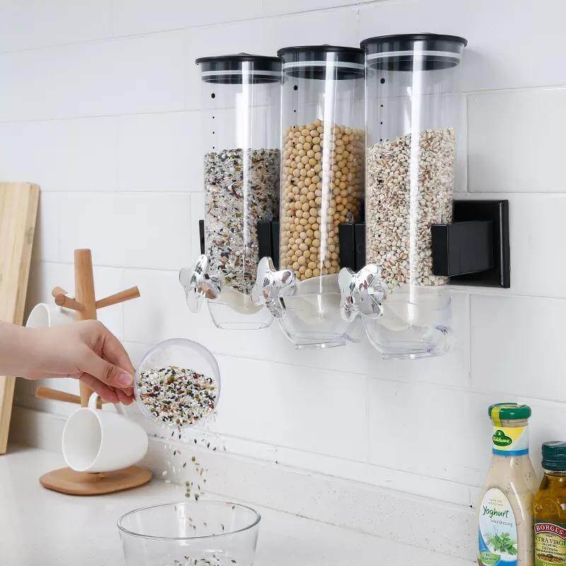 Wall-Mounted Transparent Cereal Dispenser - MaviGadget