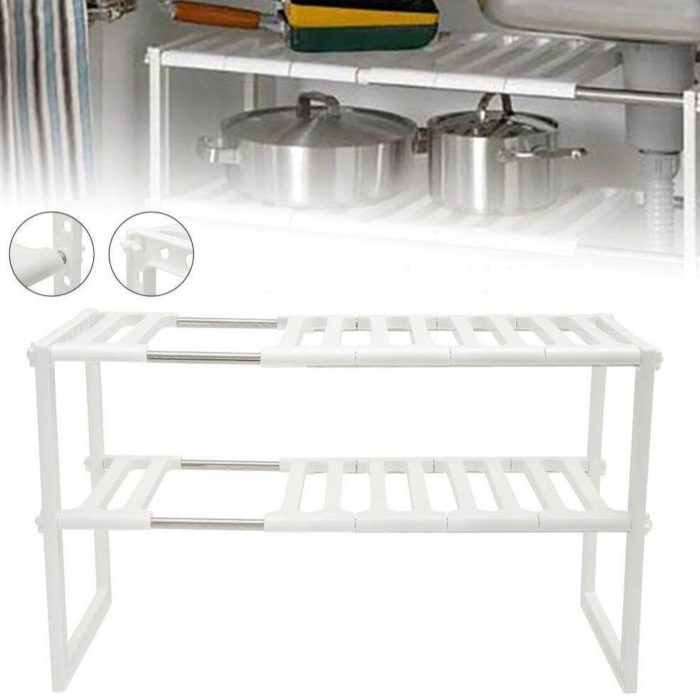 Adjustable Double Layer Kitchen Dish Storage Rack - MaviGadget