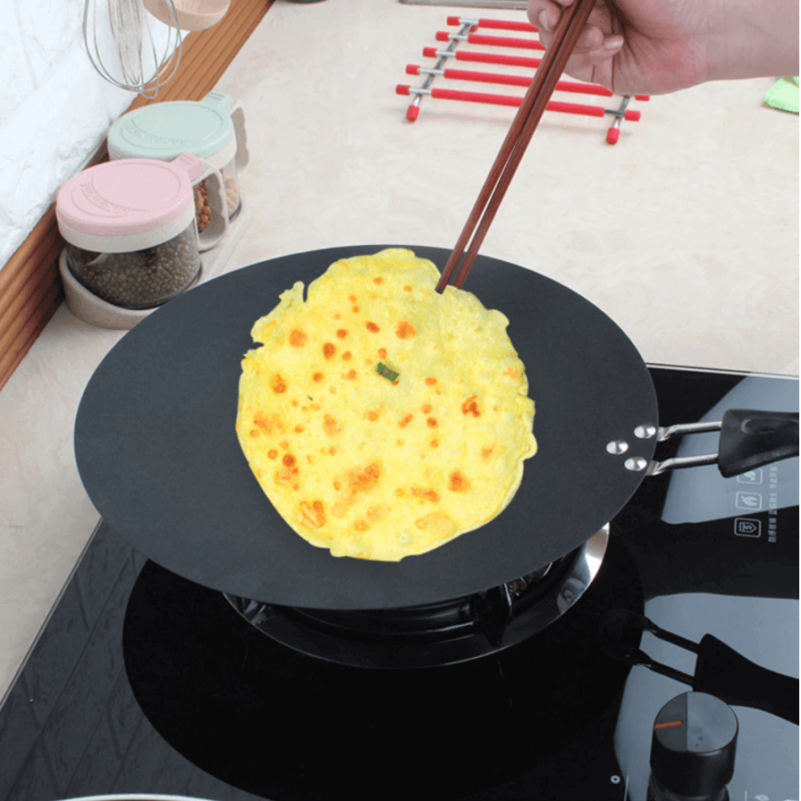 Black Iron Round Non-stick Pancake Pan - MaviGadget