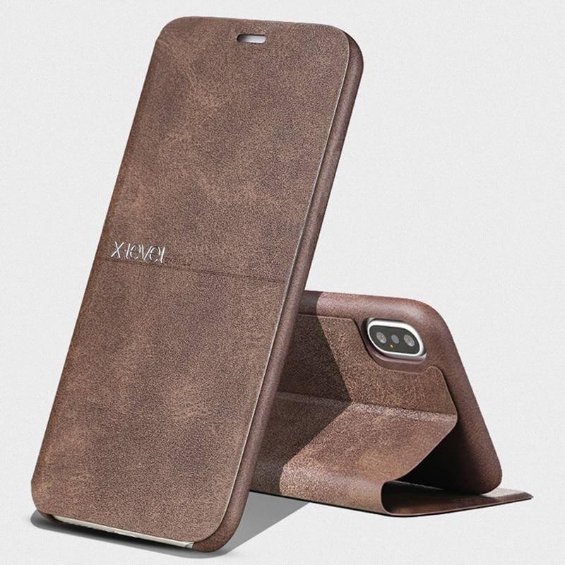 Ultra Thin Leather Flip Case For iPhone - MaviGadget
