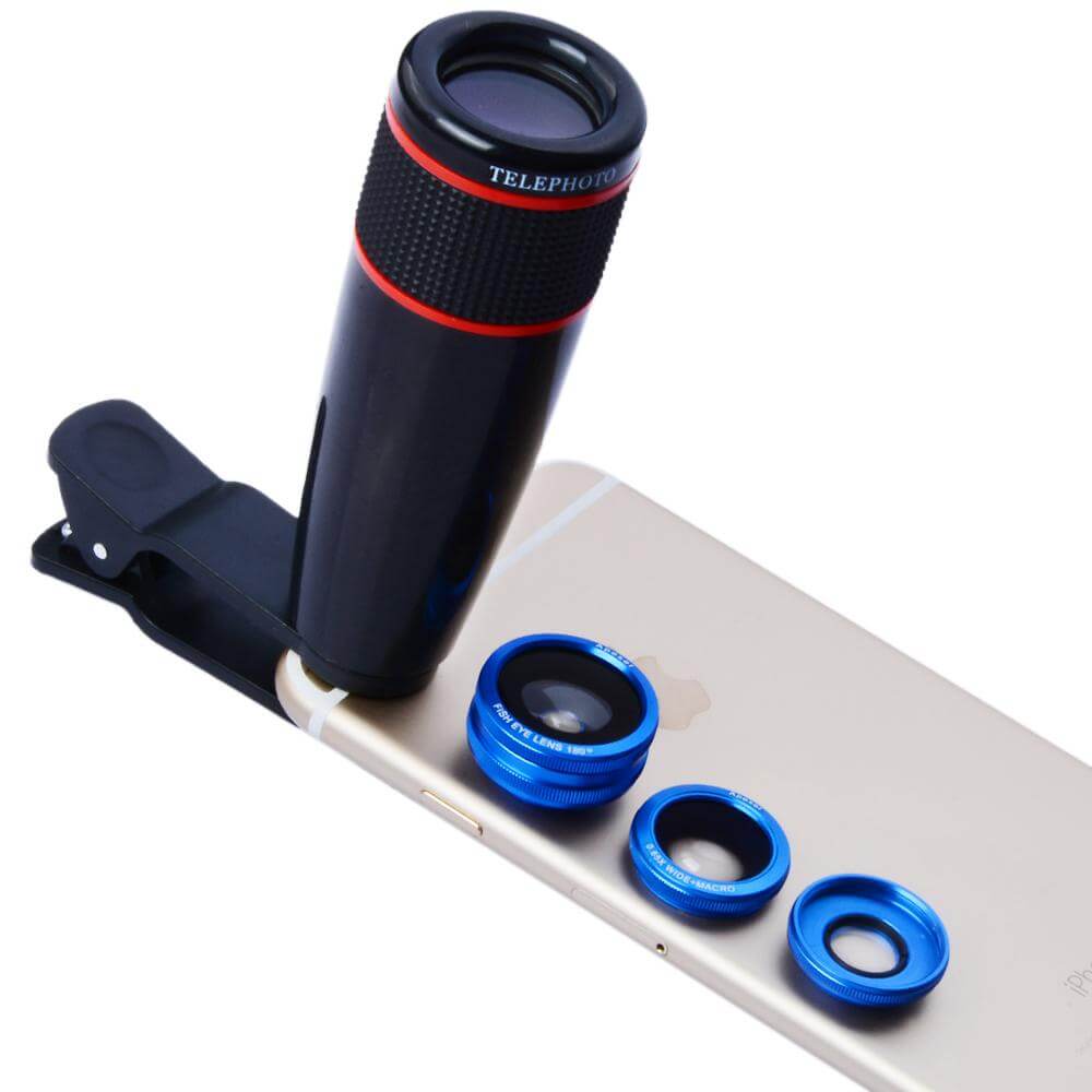 12X Telephoto Telescope Optical Zoom Lens+ Wide Angle & Macro+ Fisheye Lens for Iphone Models - MaviGadget