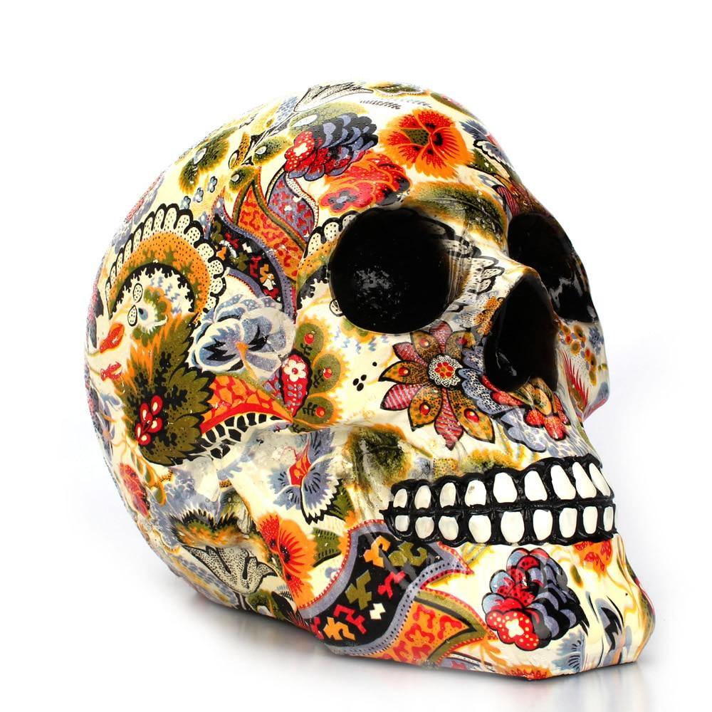 Creative Colorful Resin Skull Halloween Party Decoration - MaviGadget