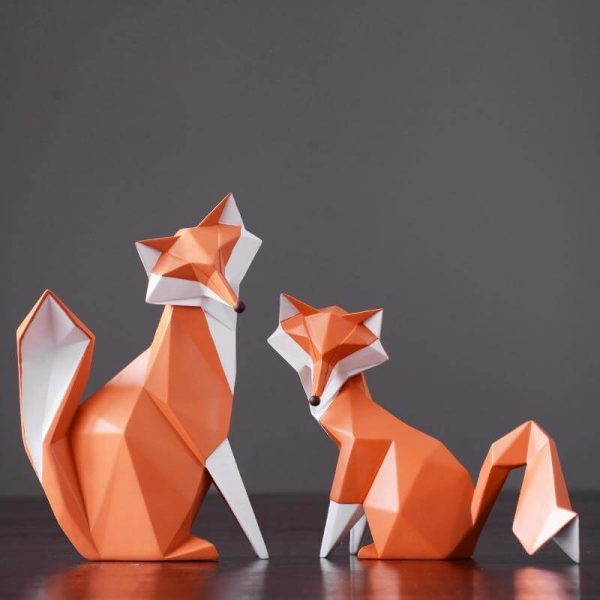 Nordic Geometric Abstract Fox Figurines - MaviGadget