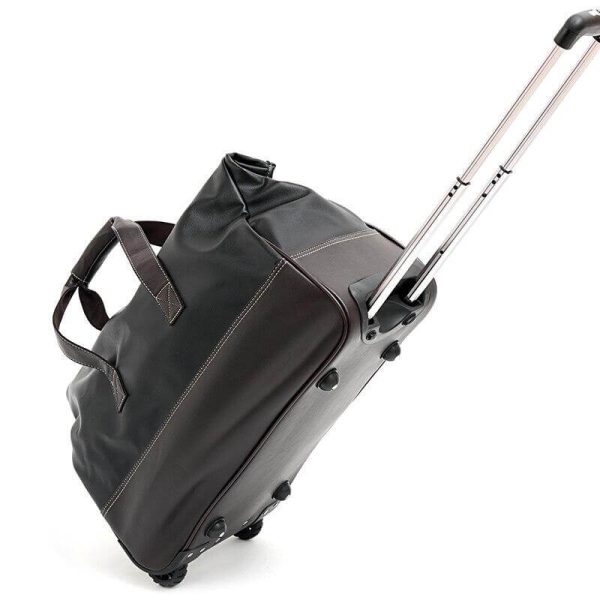 Rolling Leather Luggage Waterproof Suitcase - MaviGadget
