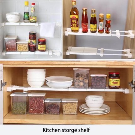 No-Drill Adjustable Kitchen Cabinet Organizer Rack - MaviGadget