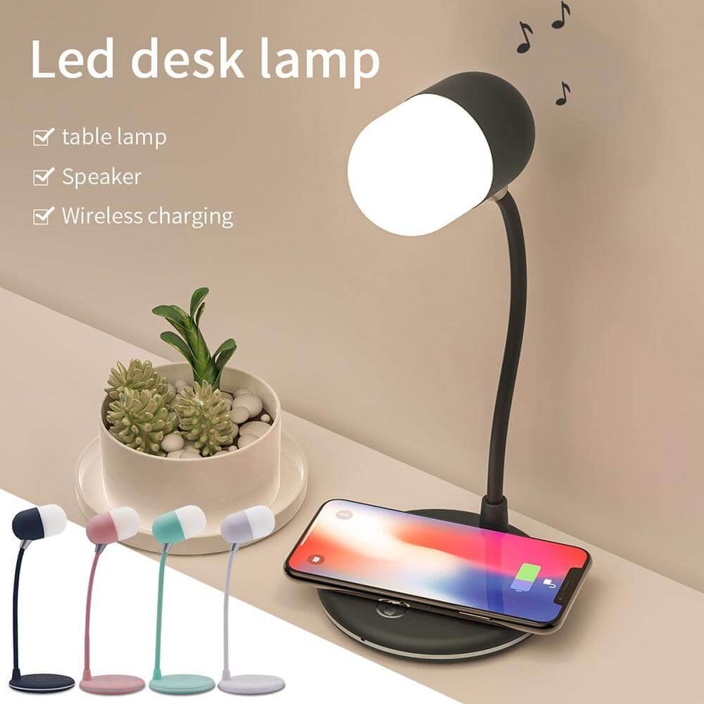 Bluetooth Speaker Wireless Charger Table Lamp - MaviGadget