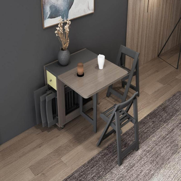 Foldable Elegant Rectangle Dining Table Set - MaviGadget