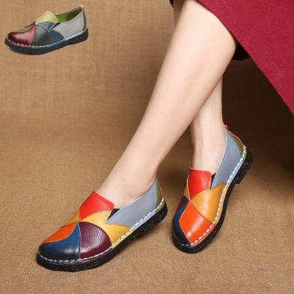 Mixed Colors Women Leather Casual Shoes - MaviGadget