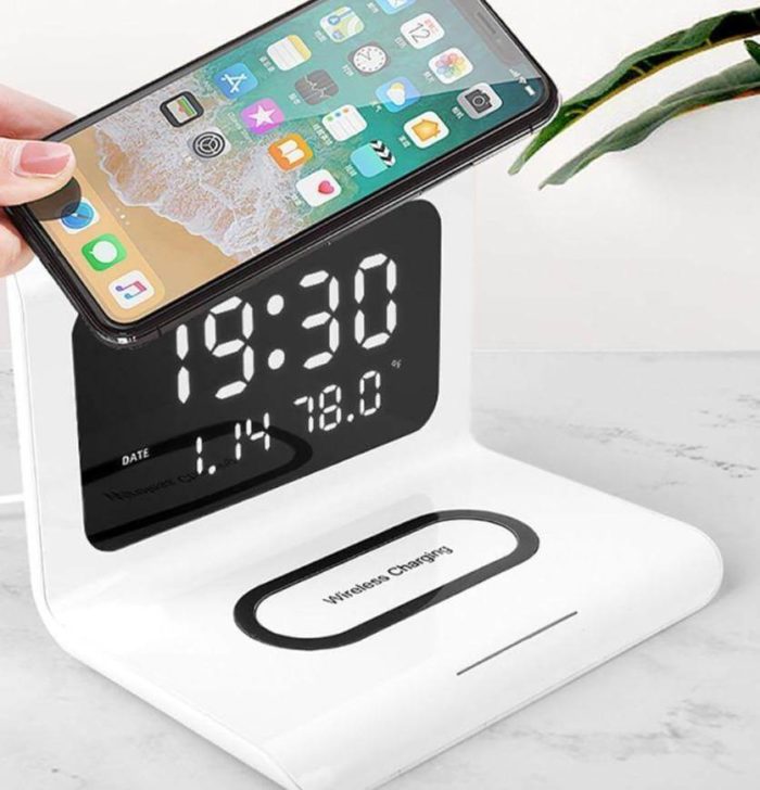 Smart Wireless Charging Alarm Table Clock - MaviGadget
