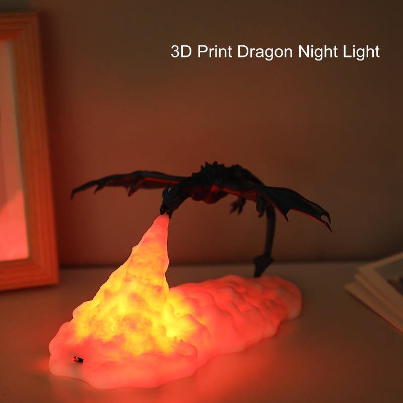 3D Print LED Fire Dragon Night Lamp - MaviGadget