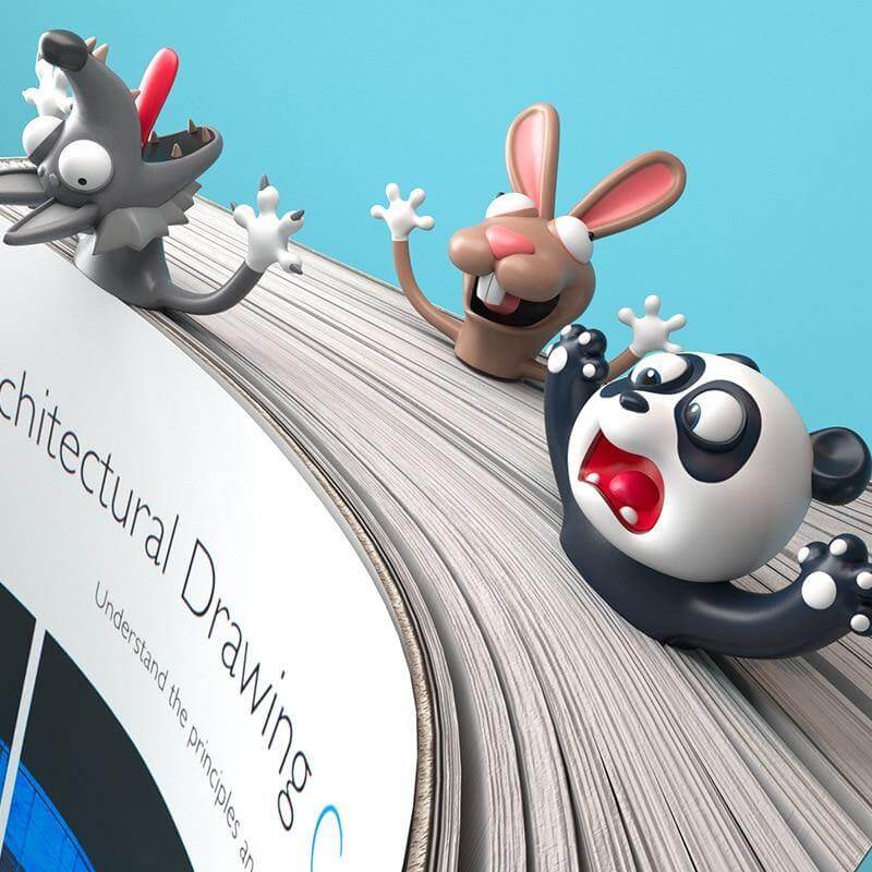 3D Cartoon Animals Book Marker - MaviGadget