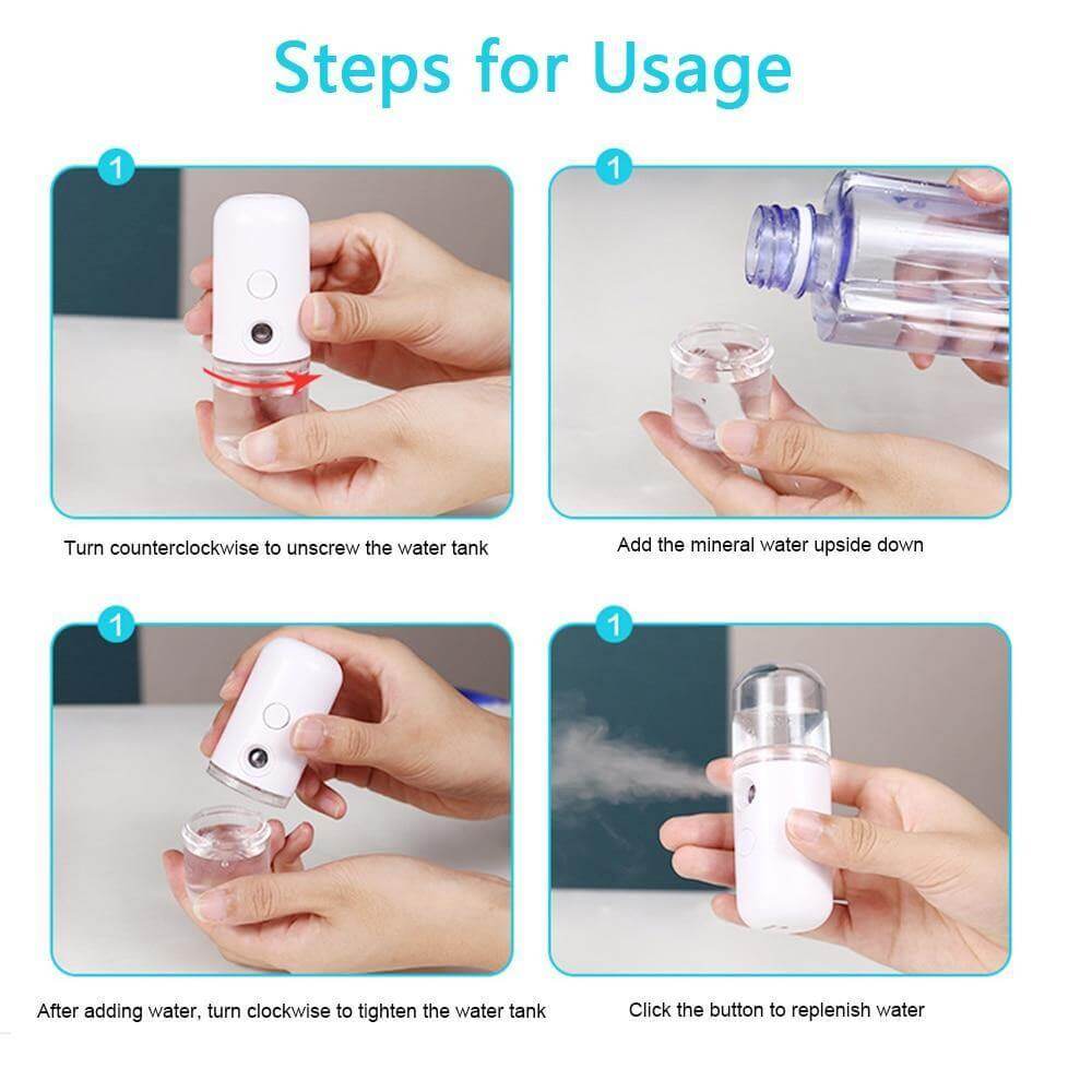 Rechargeable Nano Mist Face Humidifier - MaviGadget