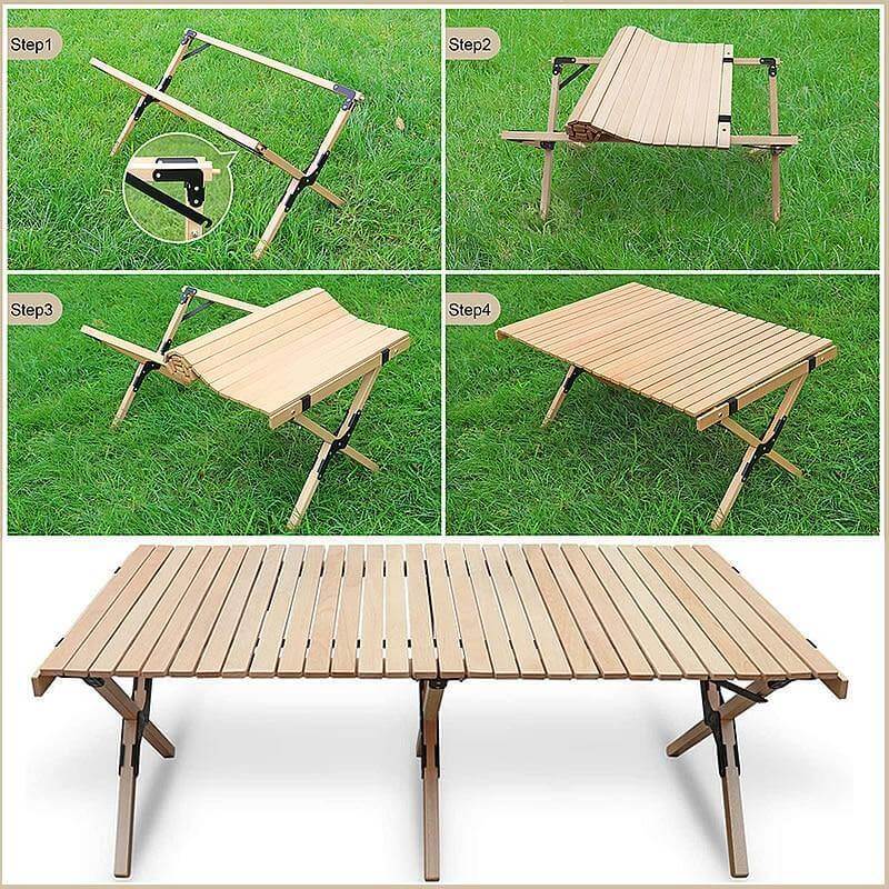 Outdoor Folding Durable Wood Table - MaviGadget