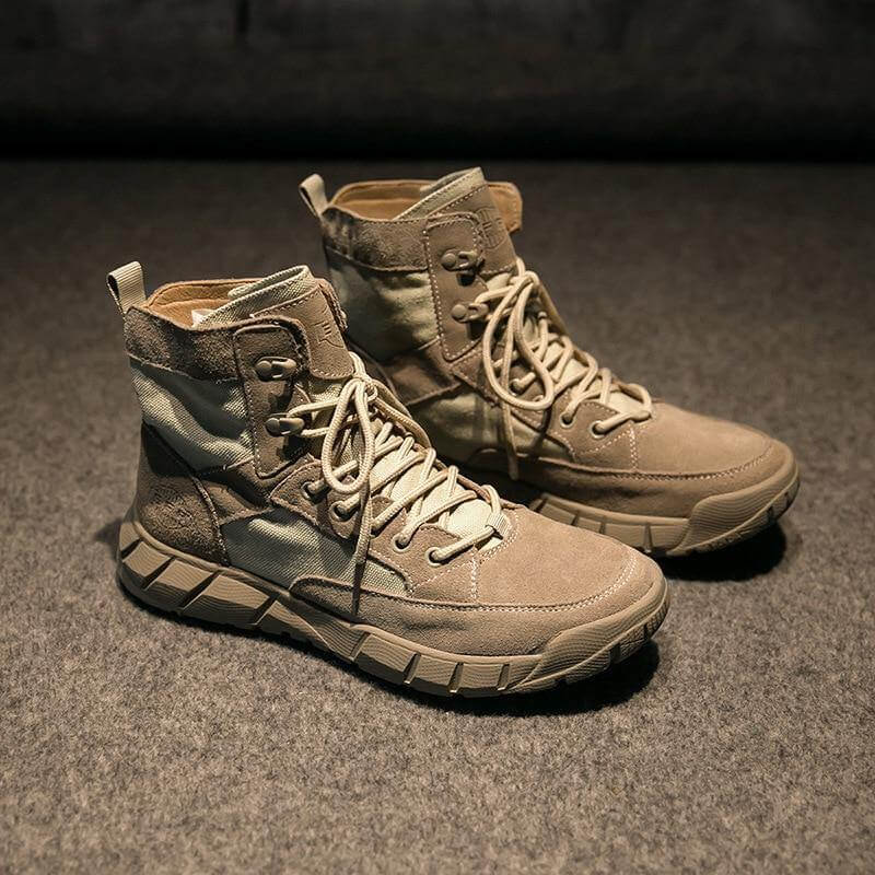 Tactical Cowhide Leather Camping Boots - MaviGadget