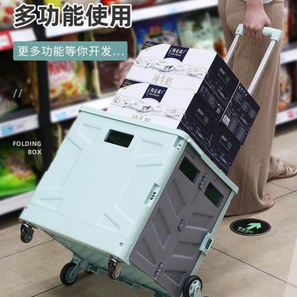Foldable Portable Grocery Picnic Trolley Storage Cart Box - MaviGadget