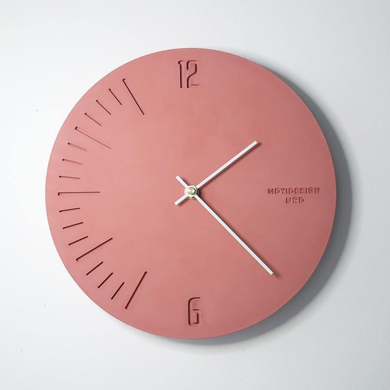 Simple Silent Pastel Pink Wall Clock - MaviGadget