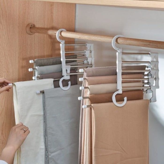 5in1 Adjustable Closet Organizer Trouser Hanger - MaviGadget