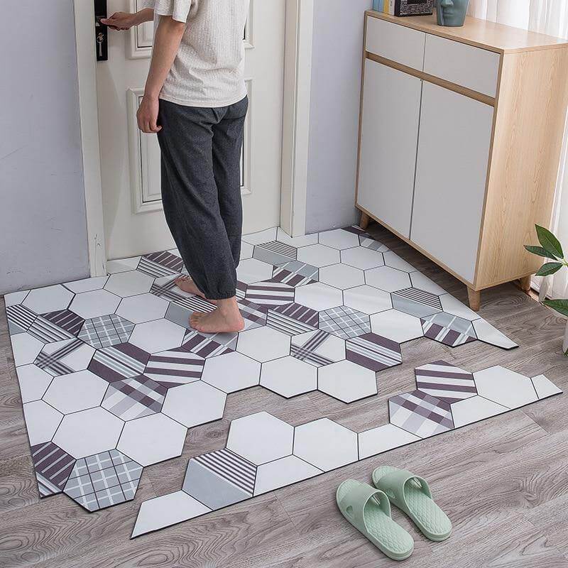 Non-Slip Dust Proof Nordic Style Hexagon Door Mat - MaviGadget