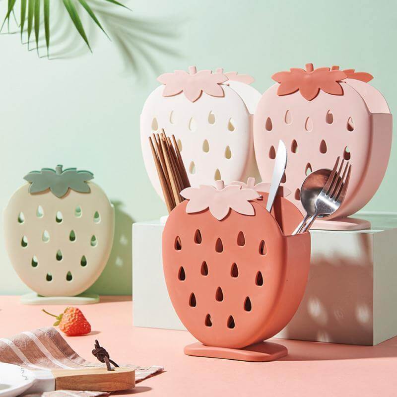 2PCS Cute Strawberry Cutlery Organizer Box - MaviGadget