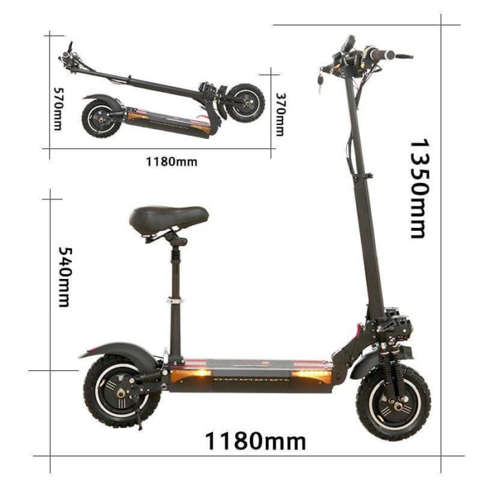 800W Dual Electric Motor Scooter with Seat - MaviGadget