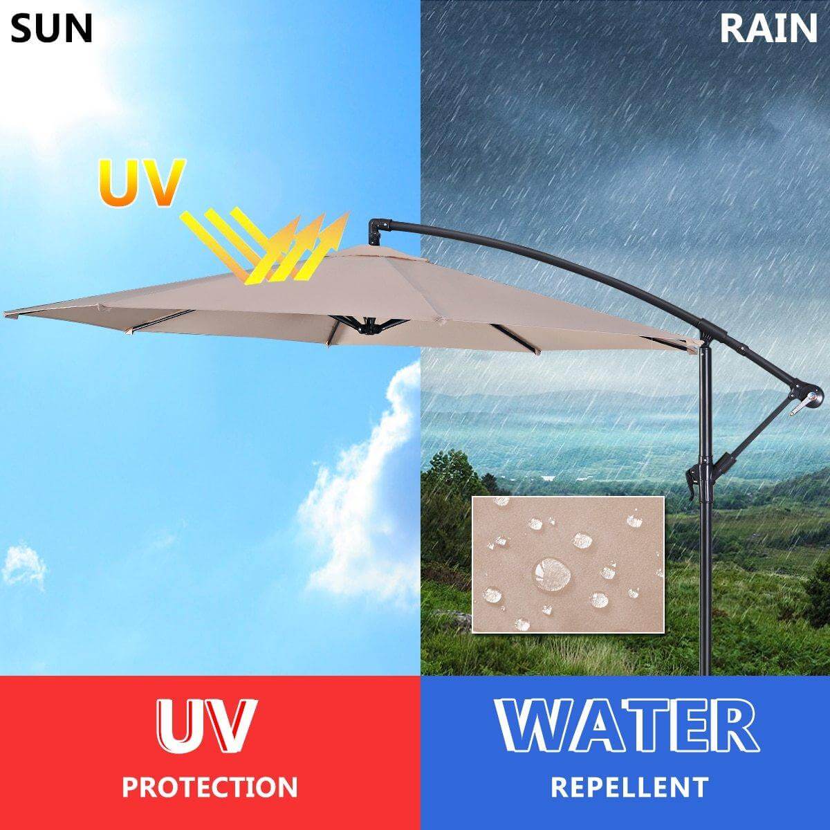 Giant Anti-UV Outdoor Hanging Umbrella - MaviGadget