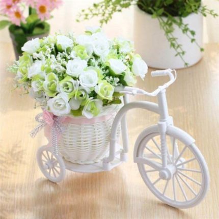 Bike Flower Basket Vase Decor - MaviGadget