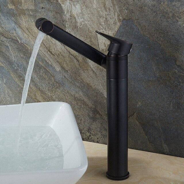360 Rotation Black Modern Single Bathroom Faucet - MaviGadget