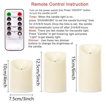 3pcs Remote Control LED Flameless Candle - MaviGadget