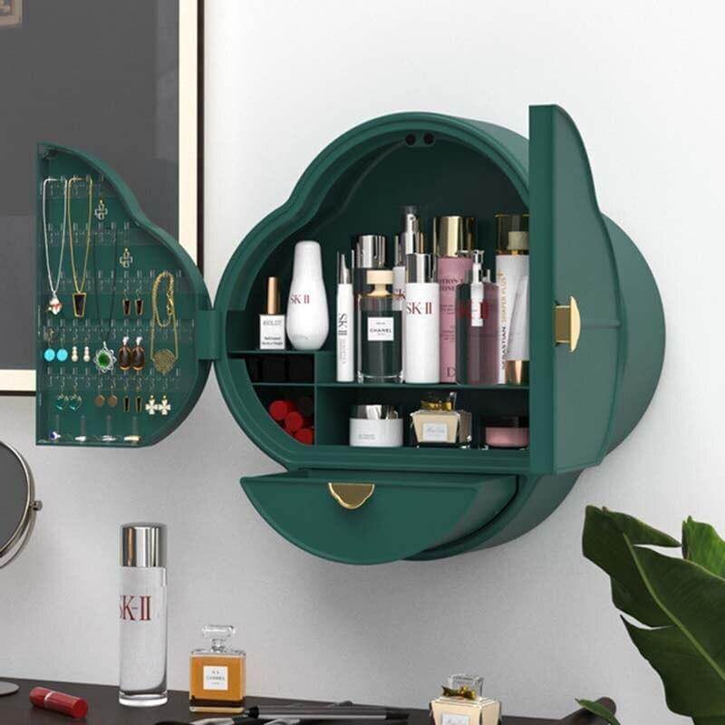 Wall Mounted Punch-Free Bathroom Makeup Organizer Box