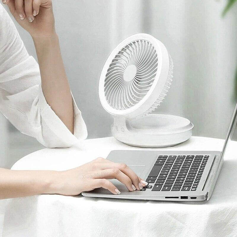 Rechargeable Foldable Wireless Fan Night lamp - MaviGadget