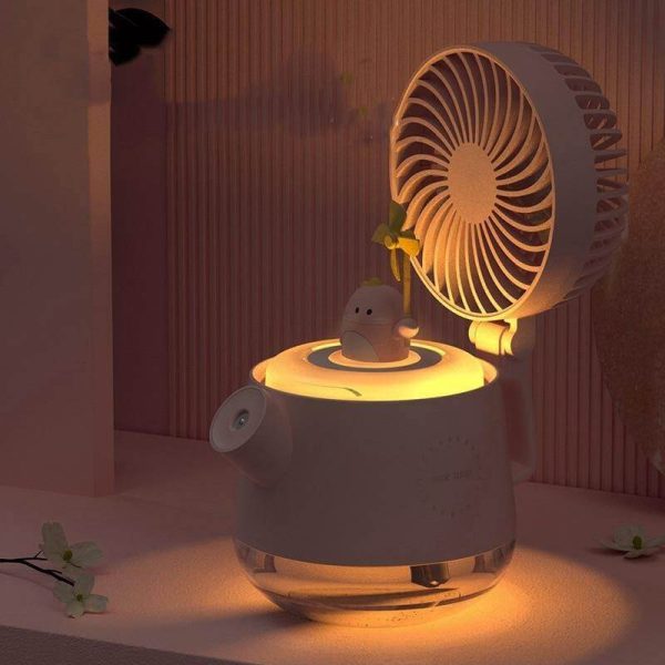 Portable Desktop Night Light Humidifier Fan - MaviGadget
