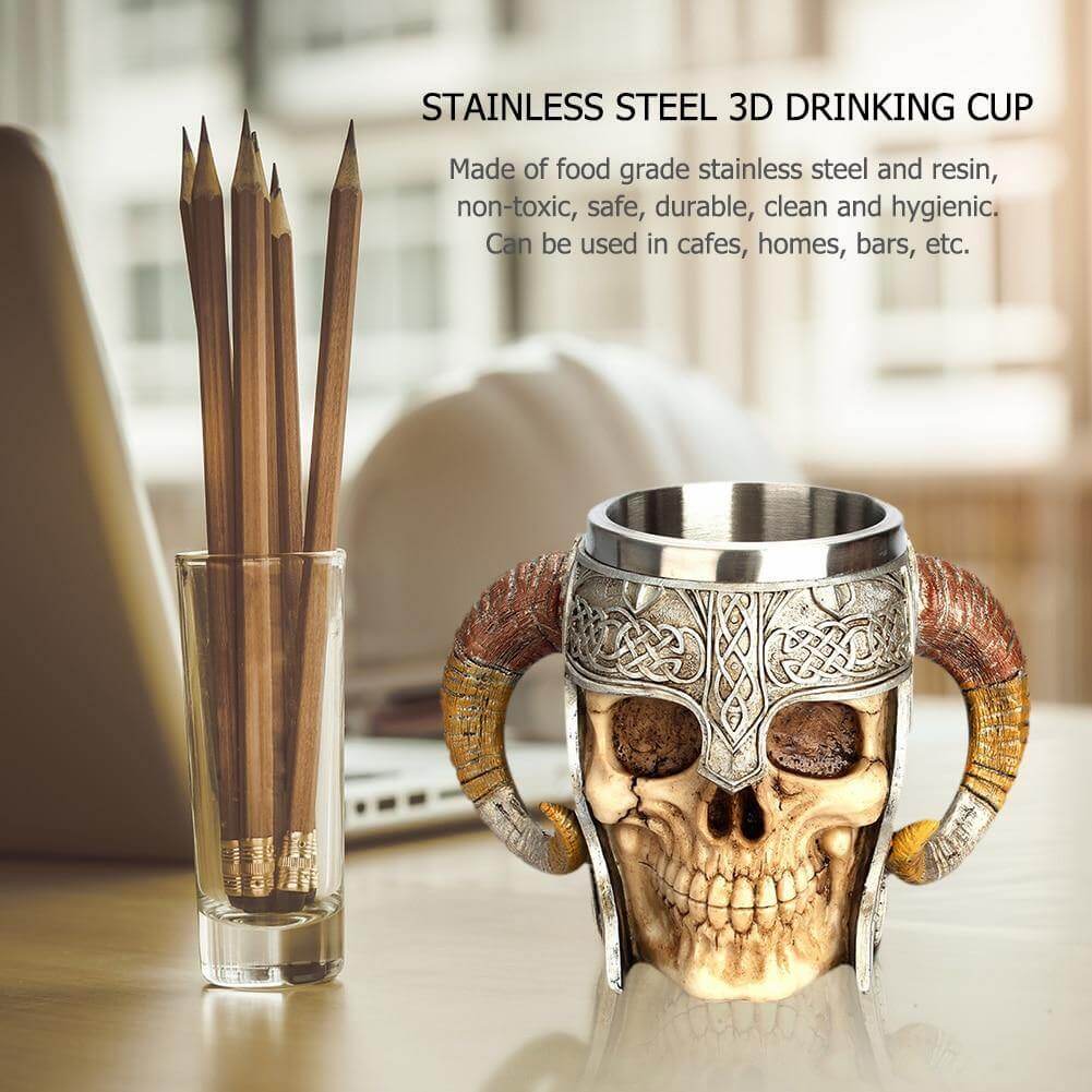 Ancient Skull Stainless Steel Mug - MaviGadget