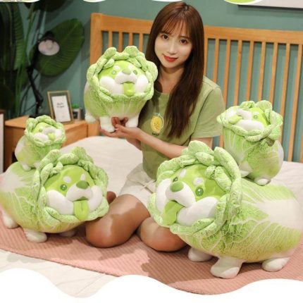 Cute Vegetable Cabbage Stuffed Dog  Pillow - MaviGadget