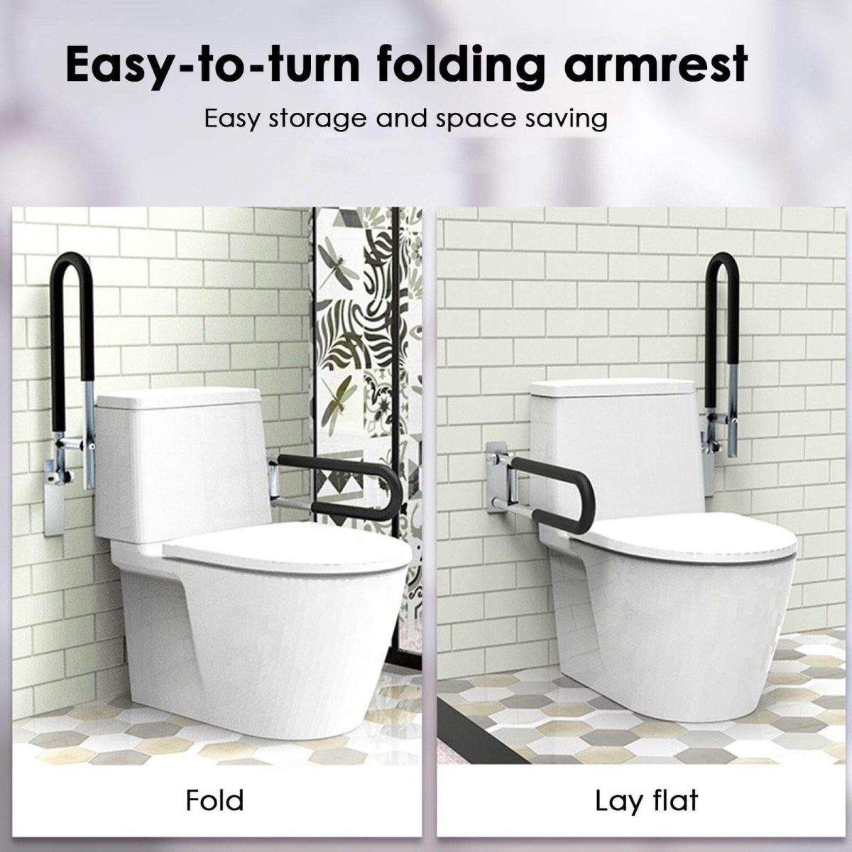 Elderly Handicap Bathroom Foldable Armrest - MaviGadget