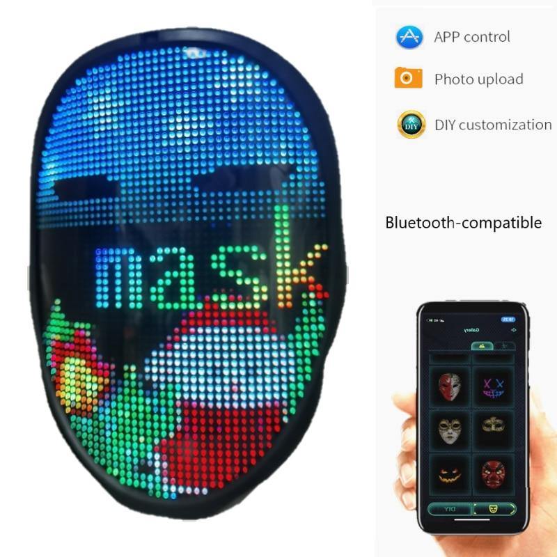 Led Luminous Face-Changing Bluetooth Glow Halloween Mask - MaviGadget