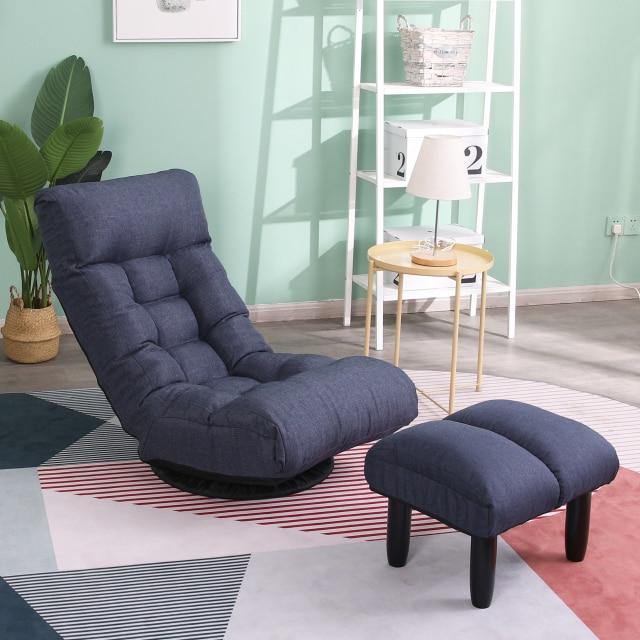 Multi-Functional Reclining Single Floor Chair with Ottoman - MaviGadget