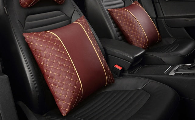 Car Leather Neck and Back Pillows - MaviGadget