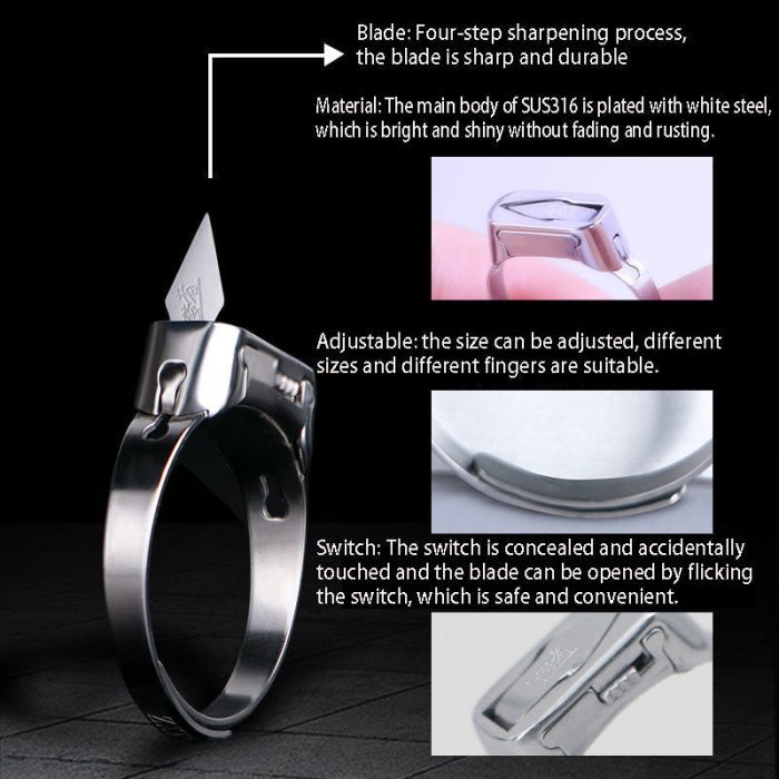 AED 210.0 - Multi-Functional Stainless Steel Self-Defense Ring