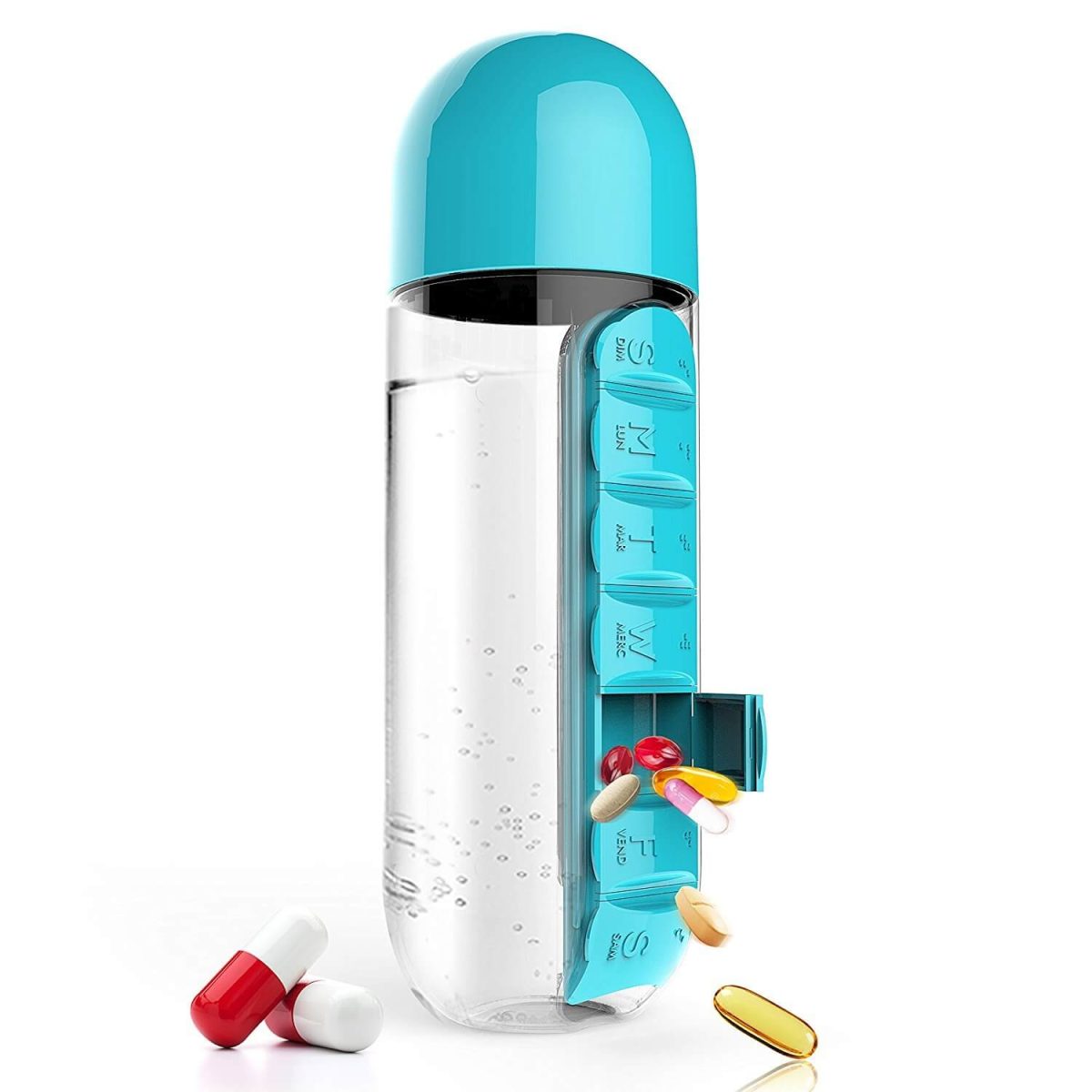 Water Bottle Daily Pill Organizer - MaviGadget