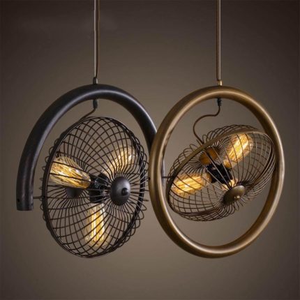Vintage Iron Retro Fan Ceiling Droplight Chandelier Lamp - MaviGadget