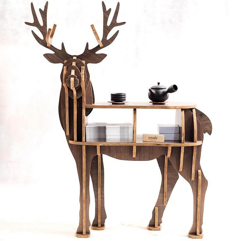 High-end Wooden Reindeer Puzzle Table - MaviGadget