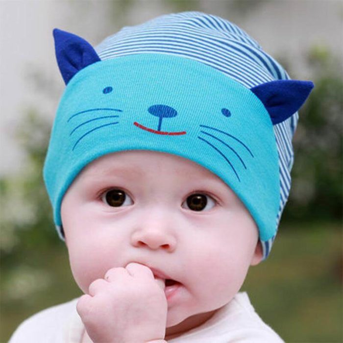 DreamShining Cotton Baby Hat Lovely Cat Stripe for babies - MaviGadget