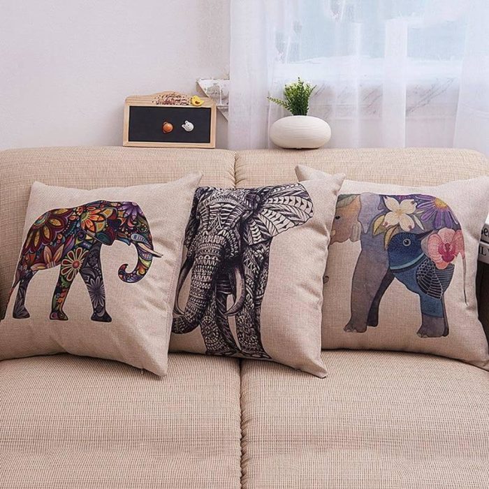 Elegant Elephant Printed Decorative Pillow Cases - MaviGadget