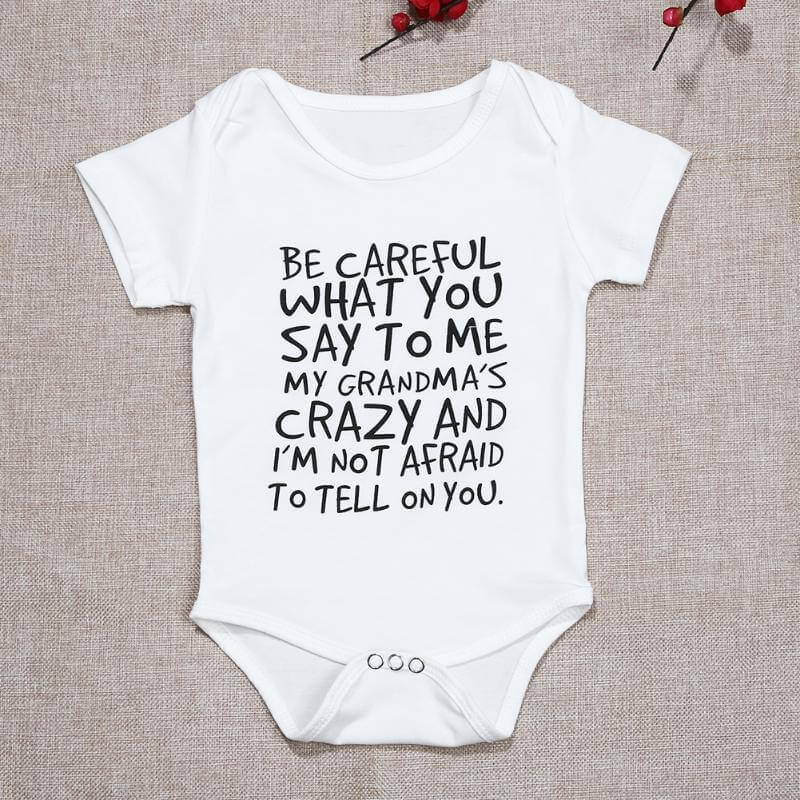 Baby Funny Letter Printed Bodysuit - MaviGadget