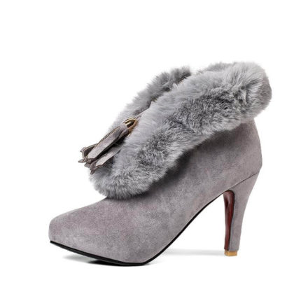 Ankle Heel Pointed Winter Boots - MaviGadget