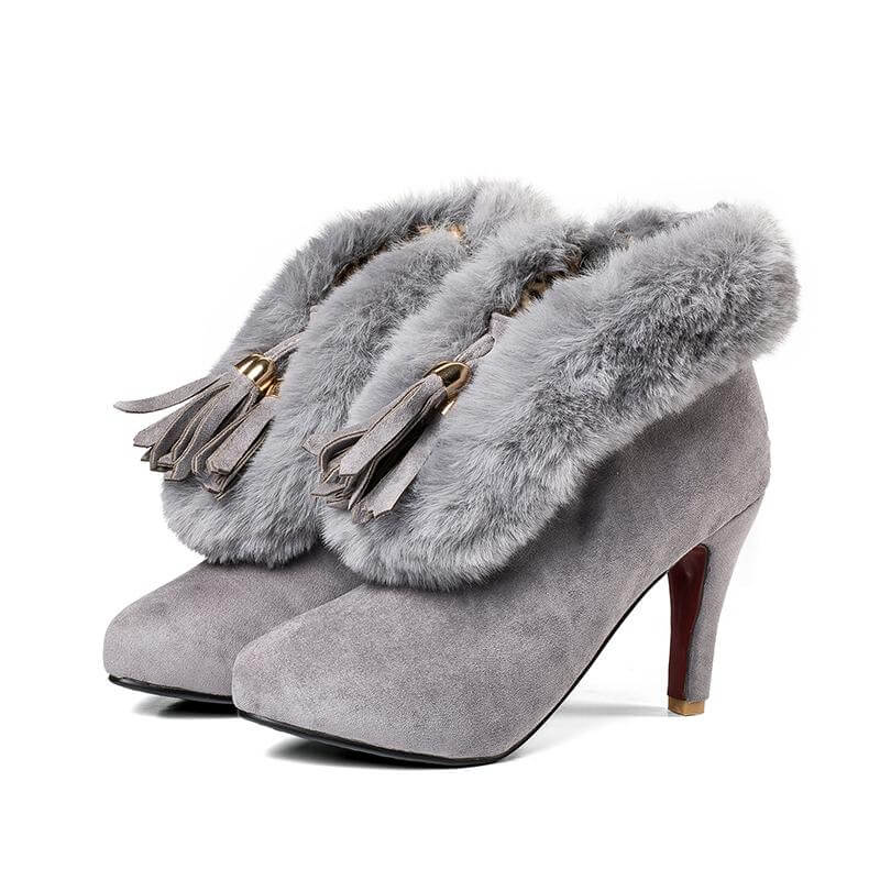 Ankle Heel Pointed Winter Boots - MaviGadget