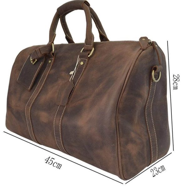 Glossy cow leather travel bag - MaviGadget