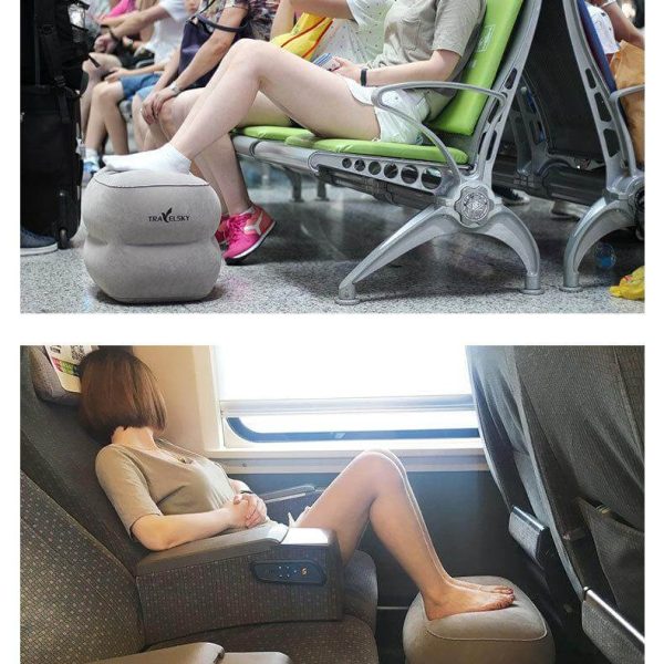 Folding Footrest Large Valve Travel Inflatable Pillow - MaviGadget