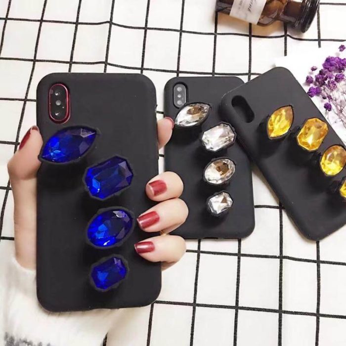 Luxury iPhone X Finger Diamond Ring Case - MaviGadget